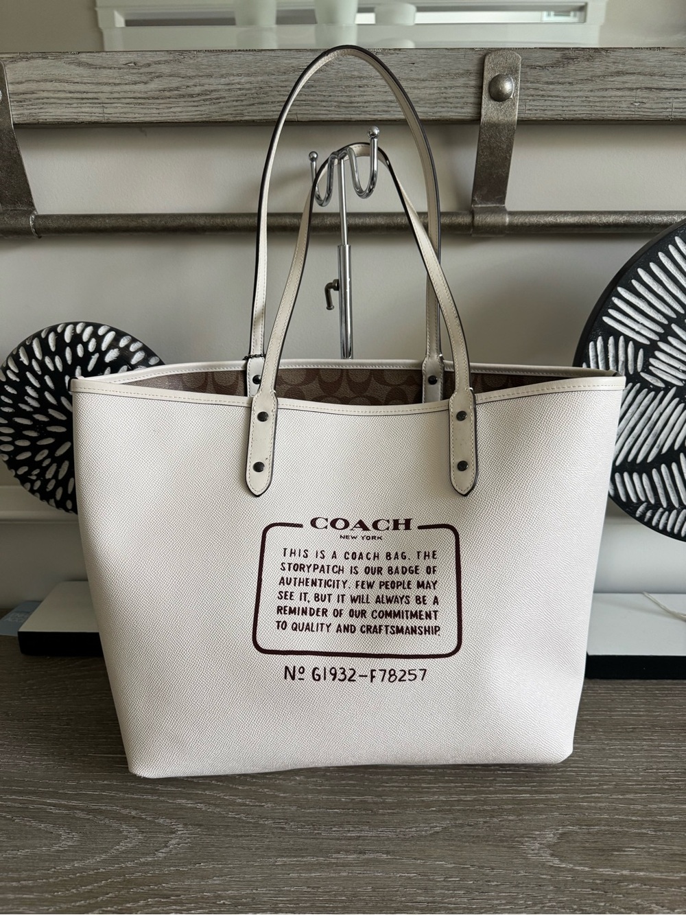 Coach Reversible Signature Canvas Tote Bag - Picture 4 of 16